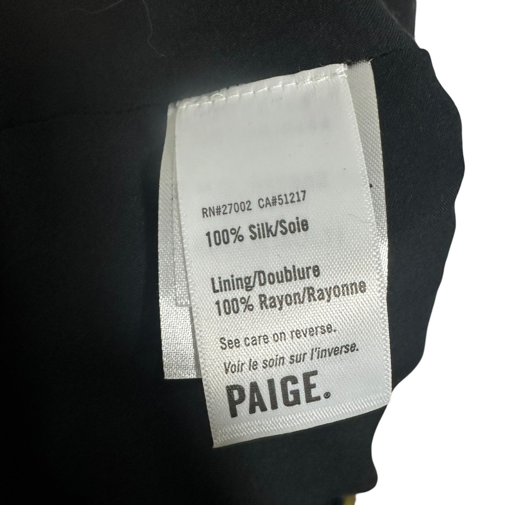 PAIGE Katharina Sleeveless Silk Chiffon Midi Dress Black‎ Floral Smocked Waist S - Picture 12 of 14